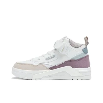 XTEP Warm Anti Slip And Wear Resistant Mid Top Skateboard Shoes Women's White Purple