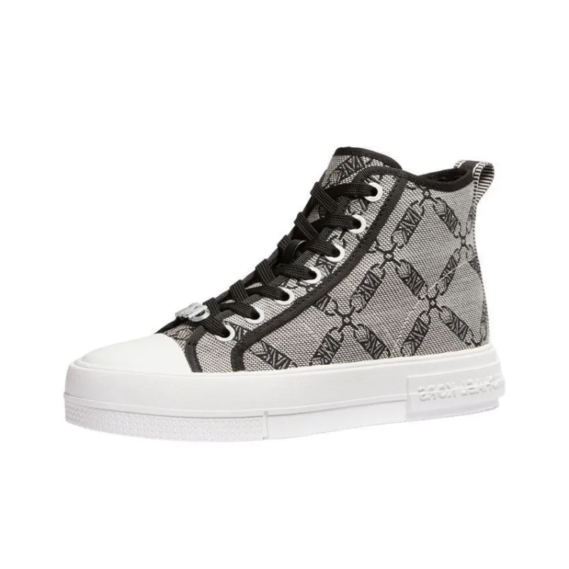 MICHAEL KORS High-Top Stylish Skateboarding Shoes Women's Black Gray-3