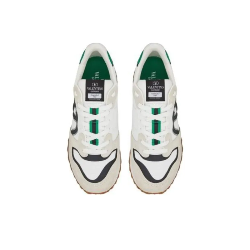 Valentino Vlogo Low Top Sports Casual Shoes Men's White Green-3