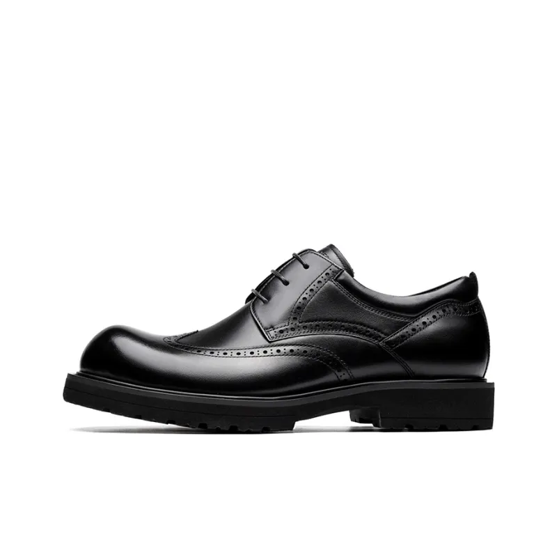 LAORENTOU Men's Casual Shoes Men Low Top Black/Dark Coffee-0