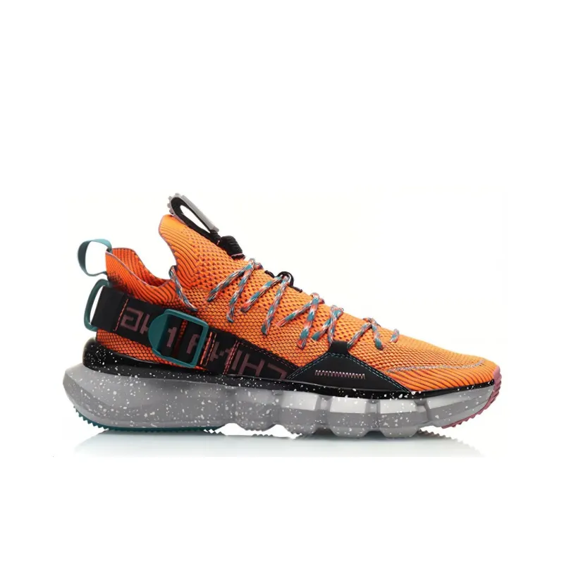 LiNing Vintage Basketball Shoes Men Low-Top Orange/Black/White-1