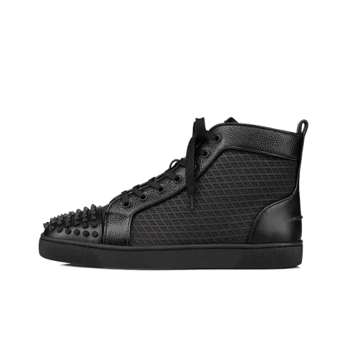 Christian Louboutin Lou Spikes Skateboard Shoes Men High-Top Black