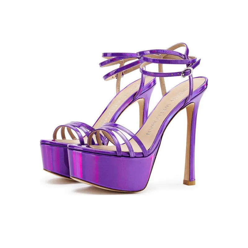 Stuart Weitzman/SW Soiree 145 Platform Sandal One-Strap Sandals 14.5cm Women's Purple-3