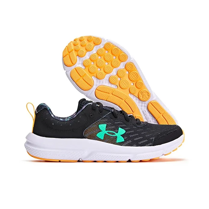 Under Armour Anti Slip Wear Resistant Breathable Supportive Lightweight Warm Rebound Low Top Running Shoes Unisex Black-6