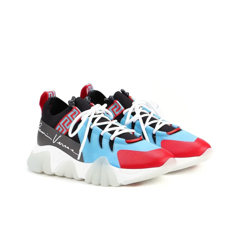 VERSACE Squalo Knit Trainer 'Blue Red'-2