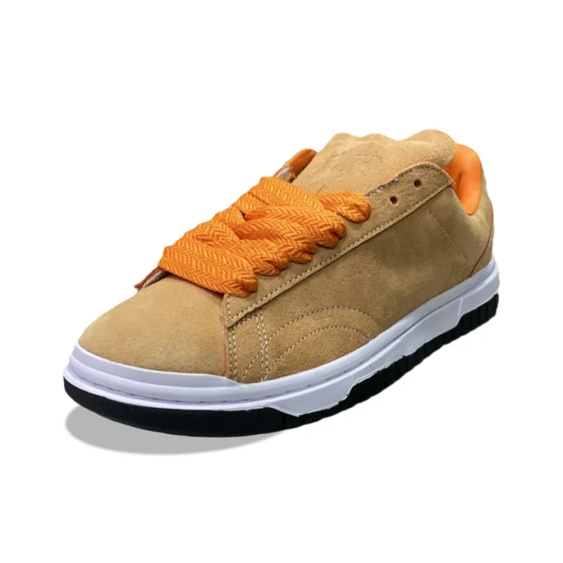Shionpo Slip Resistant Cushioning Wear Resistant Breathable Low Top Skateboard Shoes Unisex Orange-7
