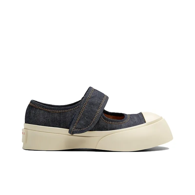 MARNI Round-Toe Denim Mary Jane Shoes Women's-1
