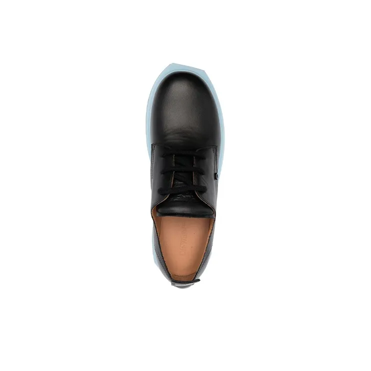 OFF WHITE Leather Sponge Derby Black Light Blue-2