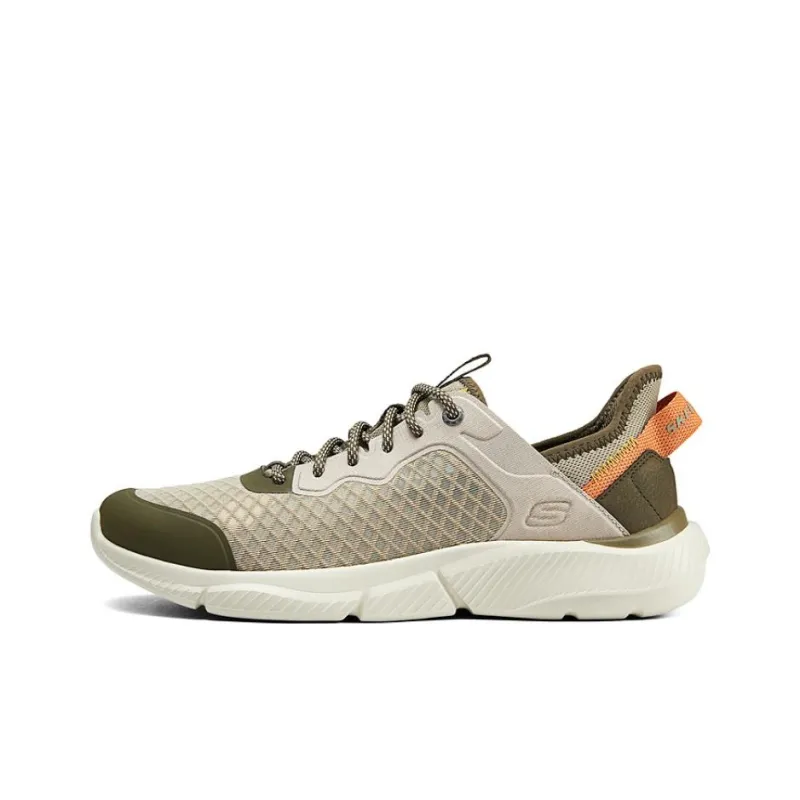 Skechers Cushioning Wear Resistant Breathable Coverage Support Rebound Mid Top Casual Shoes Men's Gray Green-0