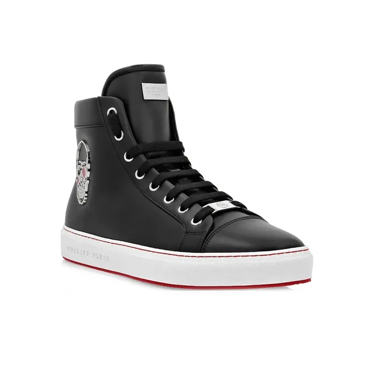 PHILIPP PLEIN High Top Stylish Skateboarding Shoes Men's Black-2