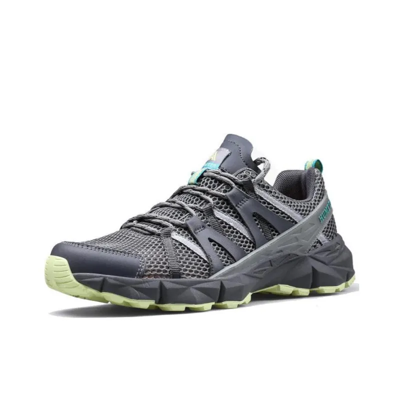 HUMTTO Cushioning Anti Slip Wear Resistant Breathability Low Top Outdoor Shoes Men's Blue Gray-1