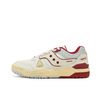 Saucony Cross 90 Anti Slip Wear Resistant Low Top Skateboard Shoes Unisex White Red