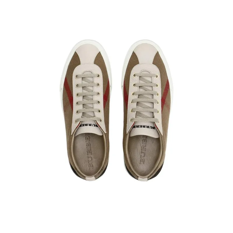 Burberry Low Top Skateboard Shoes Men's Light Brown-3