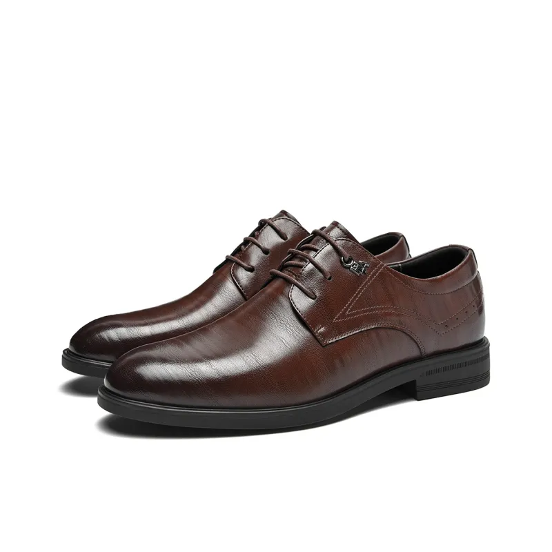 HLA Dress Shoes Men Low Top Black-1