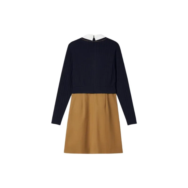 PSALTER Long Sleeved Dress Women's Navy Blue-1
