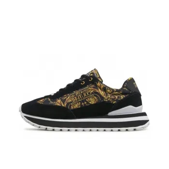 VERSACE JEANS Versace Low-Top Casual Athletic Shoes Men's Black Yellow