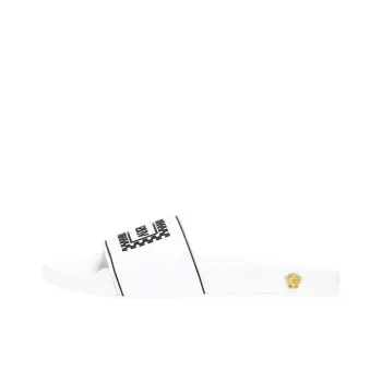 VERSACE Rubber Sole Odor Resistant Slide Slippers Women's White
