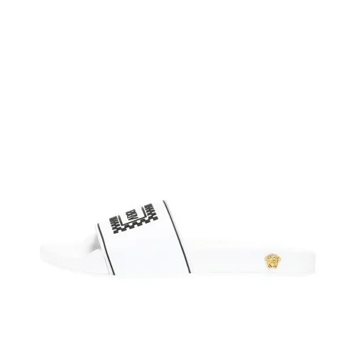 VERSACE Rubber Sole Odor Resistant Slide Slippers Women's White