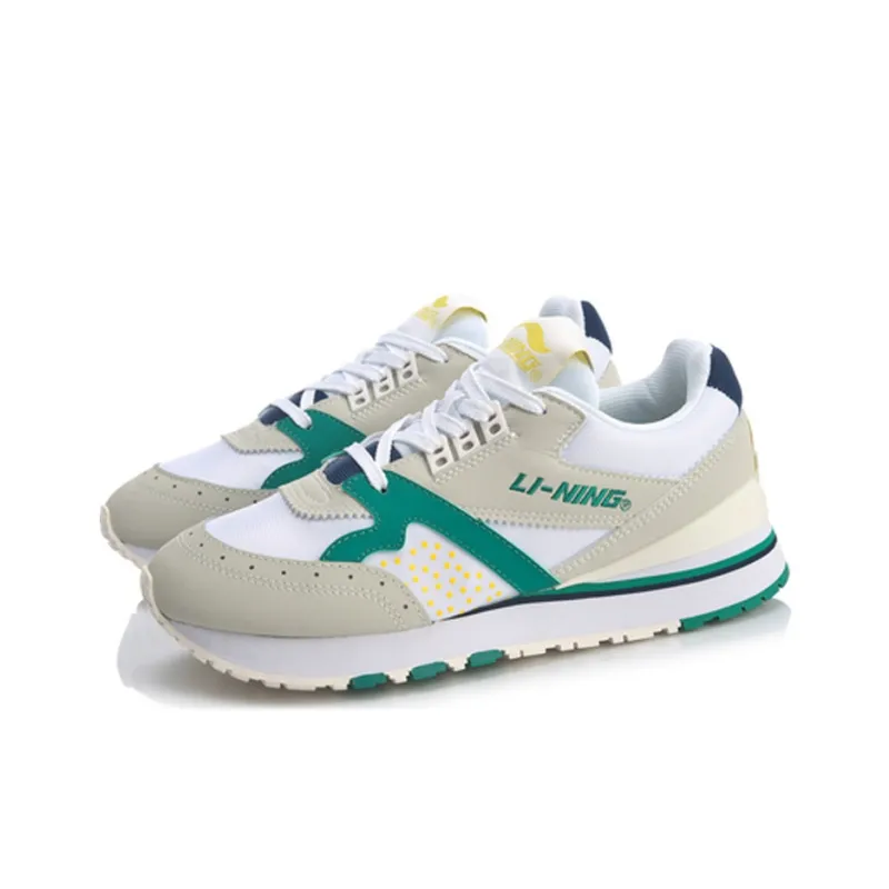 LiNing 001 Origin Anti Slip Wear Resistant Low Top Sports Casual Shoes Women's White Green-2