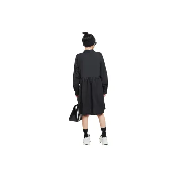 MUGUOGUOMU Long Sleeved Dress Women's Black