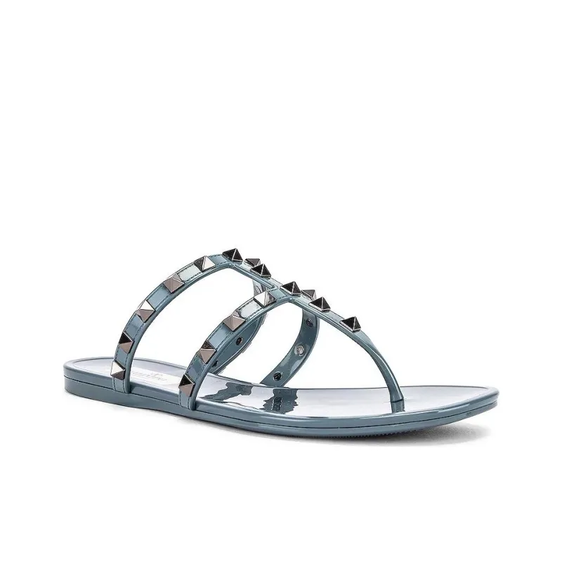 Valentino Rubber Sole Flip Flops Women's Blue-2