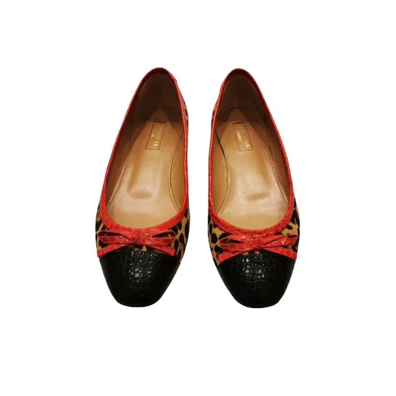 AQUAZZURA Casual Single Shoes Women's Black-brown-red-3