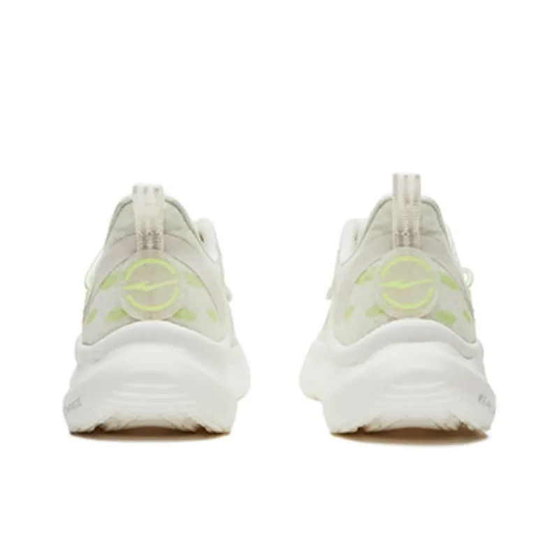 Erke Cushioning Abrasion Resistant Lightweight Rebound Low Top Running Shoes Women's White Green-3