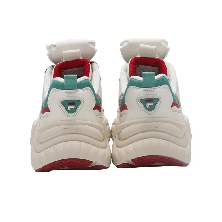 FILA FUSION Good Luck Dumpling Cushioning Anti-Slip And Wear-Resistant Low-Top Casual Shoes Women's White Gray Green-7