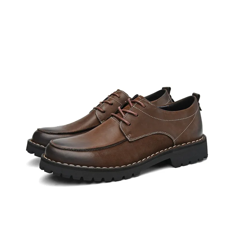 Laoks Men's Casual Shoes Men Low Top Brown/Black-3