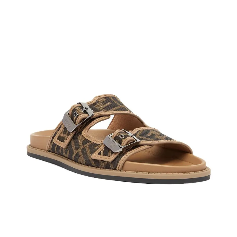 FENDI Monogrammed Strap Buckled Sandals-2