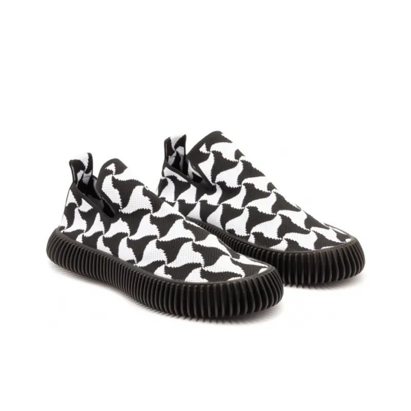 Bottega Veneta Ripple Knit Sneaker Black White-2