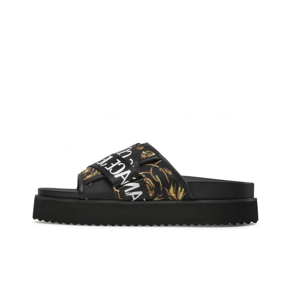 VERSACE JEANS Couture Slide Slippers Men Black - POIZON