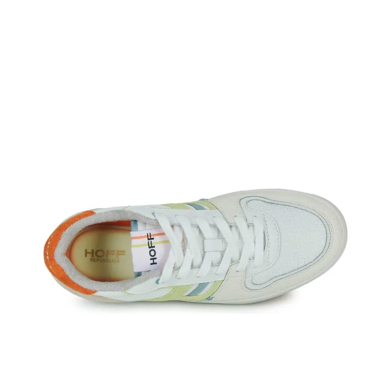 HOFF Abrasion Resistant Breathable Low Top Skateboard Shoes Women's Beige Green-3