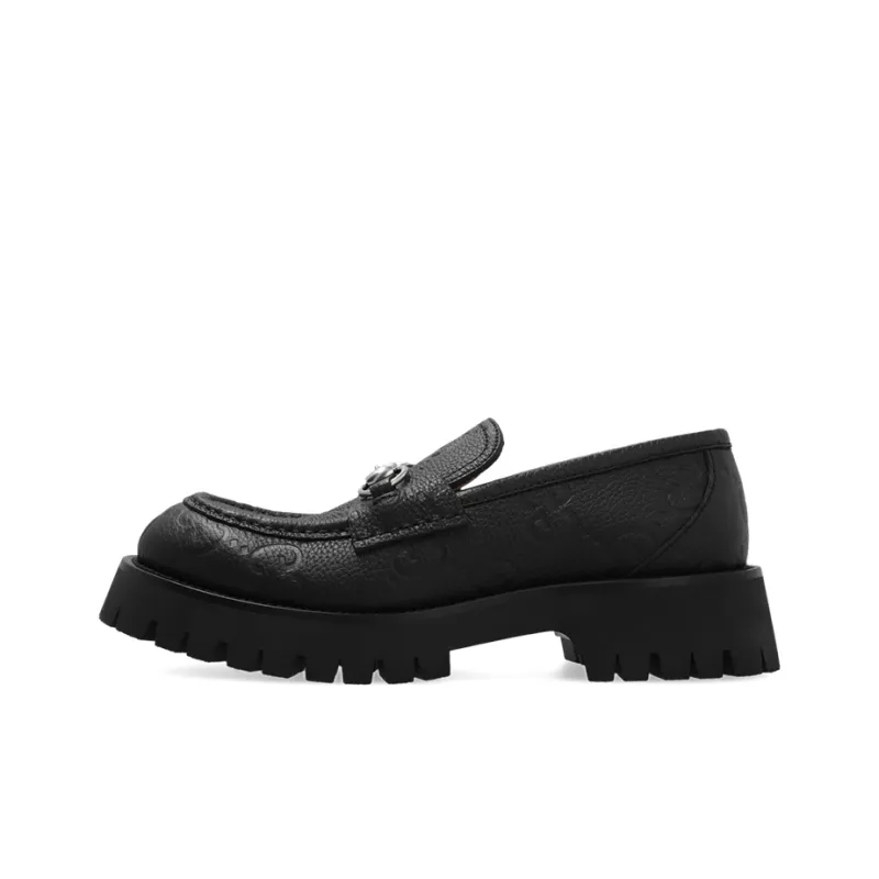 GUCCI GG Logo-debossed Lug Loafers-0