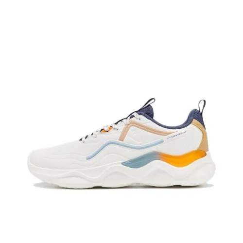 XTEP Cushioning Anti-Slip And Wear-Resistant Low-Top Running Shoes Men's White Blue Brown