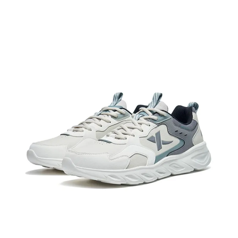 XTEP Cushioned Slip-Resistant Abrasion-Resistant Low-Top Running Shoes Men's Gray-1