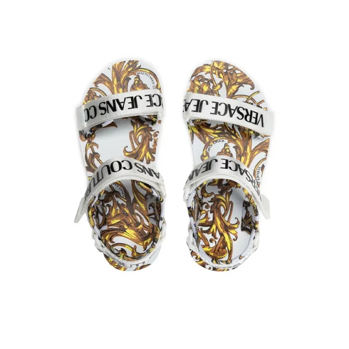 Versace Women's Garland Logo Platform Sandal 'Baroque Print - White'-2