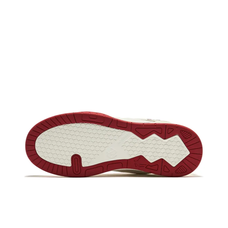 QIAODAN Low Top Skateboard Shoes Men's Beige White Red-4