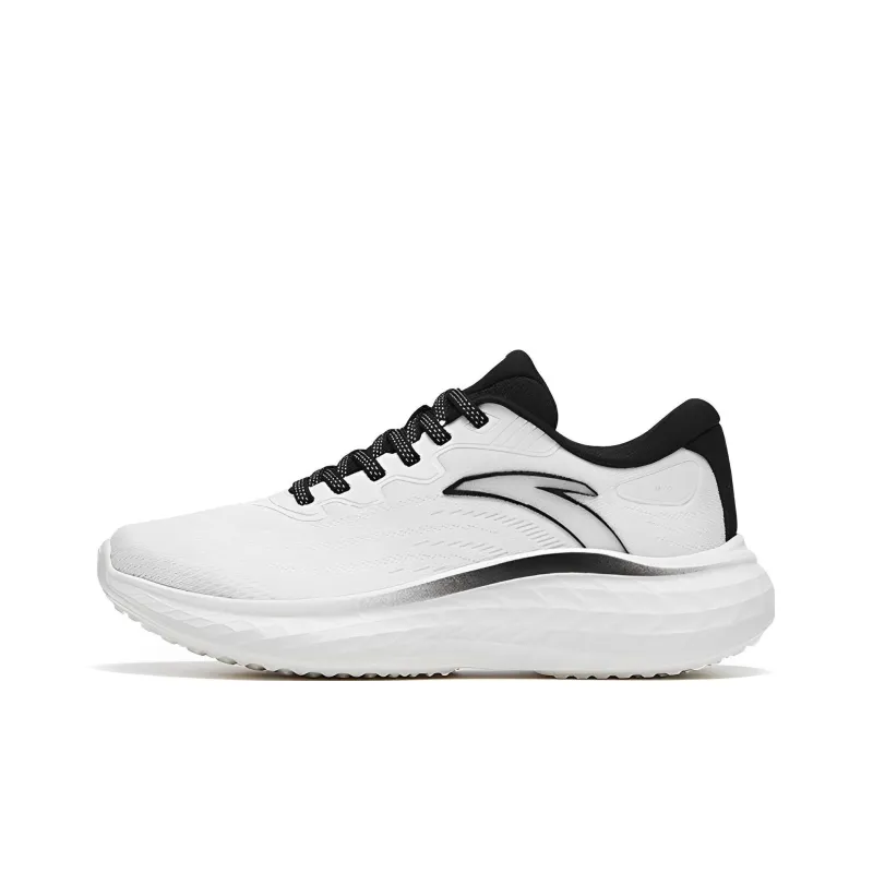 Anta Anti Slip And Wear Resistant Breathable Low Top Running Shoes Women's White Black-0