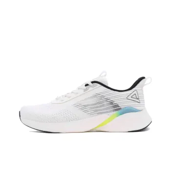 PEAK Shock Absorbers Slip Resistant, Abrasion Resistant, Breathable Low Top Running Shoes Men's White Beige
