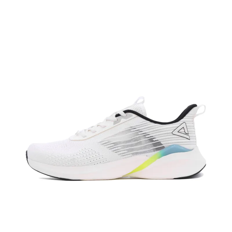 PEAK Shock Absorbers Slip Resistant, Abrasion Resistant, Breathable Low Top Running Shoes Men's White Beige-0