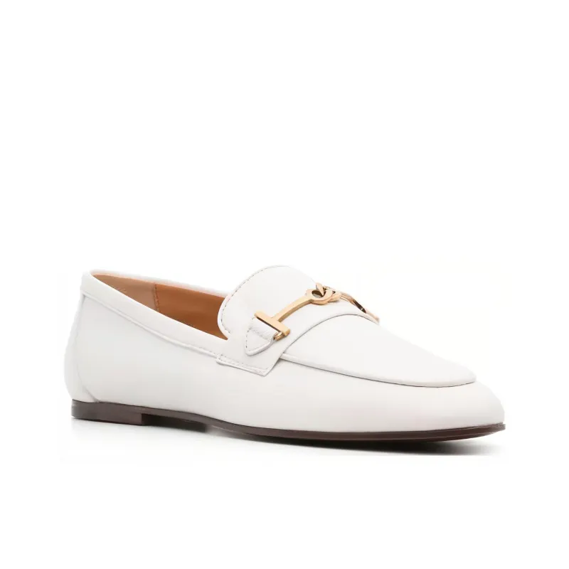 TOD'S Logo Plaque Almond Toe Loafers Women's-1
