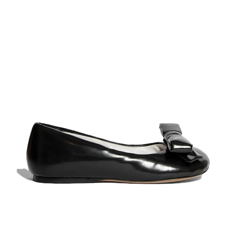 LOEWE Puffy Ballerinas Flats Black Lambskin-1