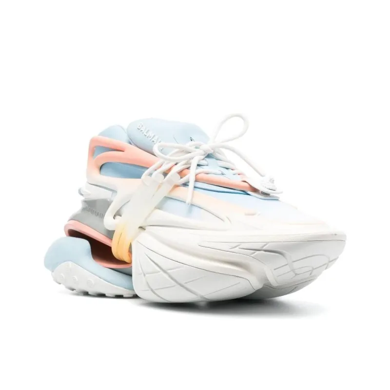 BALMAIN Low-Top Sports Lifestyle Casual Shoes Men's White Blue Pink-2