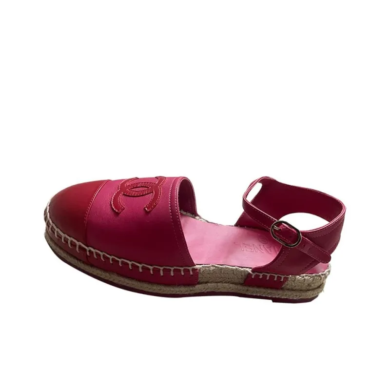 CHANEL Casual Single Shoes Women's Red-1