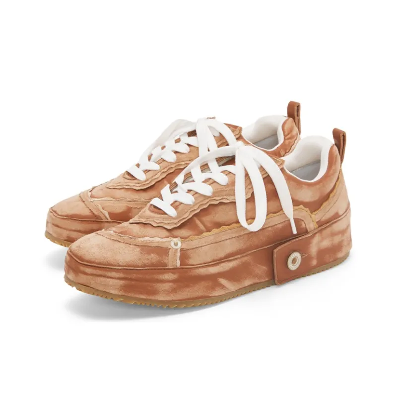 LOEWE Deconstructed Low Top Stylish Skateboarding Shoes Men's Brown-2