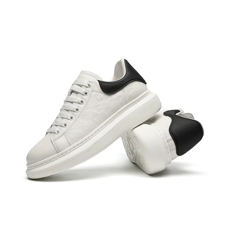 TRUMPPIPE Low Top Skateboard Shoes Men's White-2