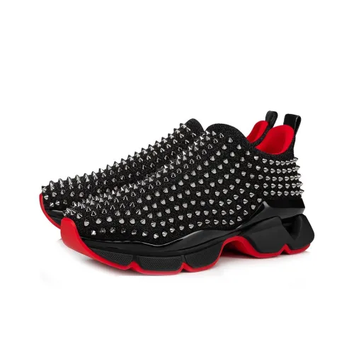CL LUBOTING Spike Sock Low Top Casual Shoes Men's Black Red
