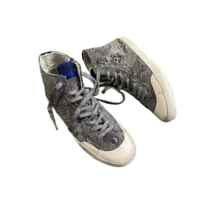 Golden Goose Stylish Skateboarding Shoes Men's Silver Moon Limited Edition-3