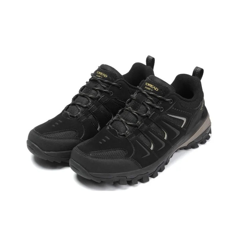TOREAD Slip Resistant Cushioning Abrasion Resistant Low Top Outdoor Shoes Black-2
